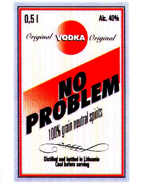 Prekės ženklas: NO PROBLEM Original VODKA